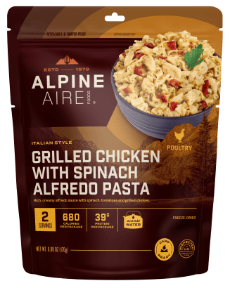 AlpineAire Grilled Chicken with Spinach Alfredo